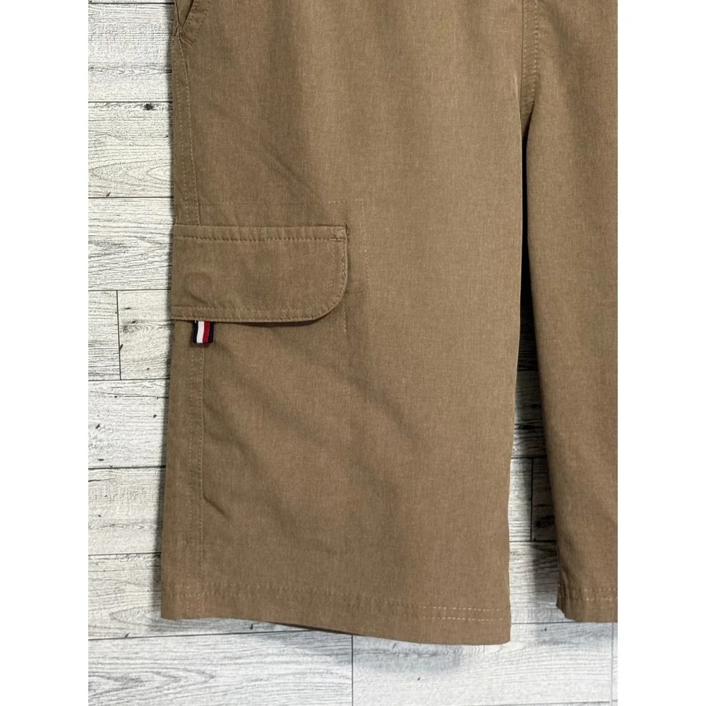 Tommy Hilfiger Boys Youth Khaki Cargo Shorts Elastic Waist Tan Size L 16/18